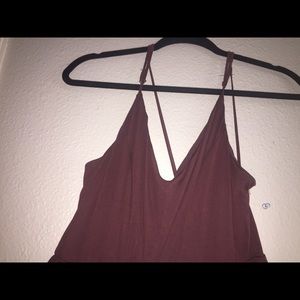 Burgundy  cropped jumpsuit
